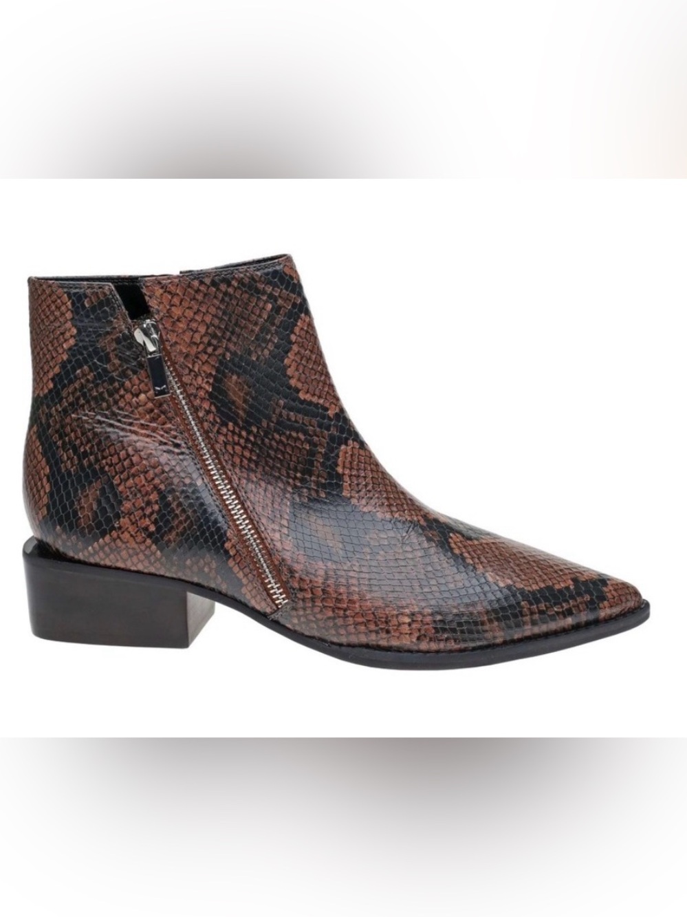 Marc Fisher LTD Brown Snake Print Vincent Bootie, 5.5 M
